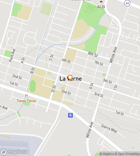 Map of scavenger hunt walking tour for La Verne Loot-n-Laugh Hunt