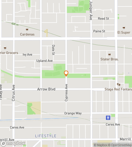 Map of scavenger hunt walking tour for Fontanas Fun Downtown Treasure Hunt