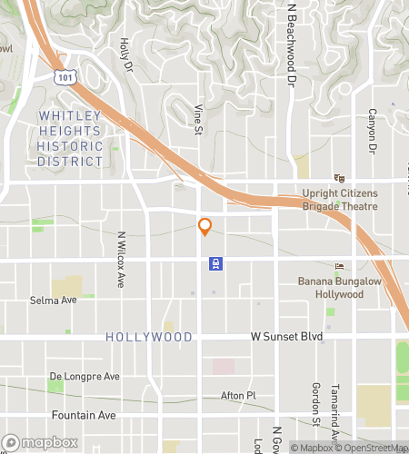 Hollywood Hillsin Tinseltownin Suurimpien Tähtien aarteenetsintäkävelykierroksen kartta