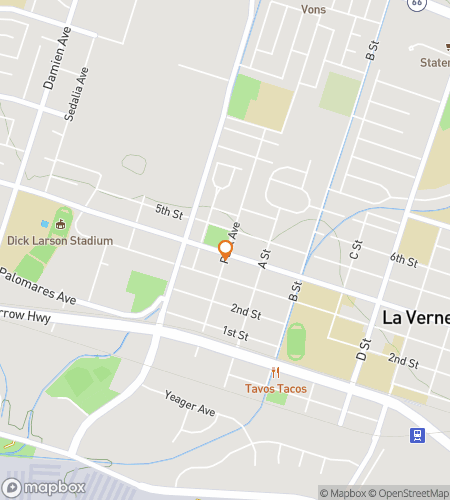 Map of scavenger hunt walking tour for La Verne Triva Loot-n-Laugh