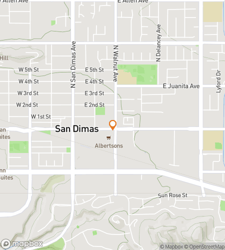 Map of scavenger hunt walking tour for San Dimas Scavenger Hunt