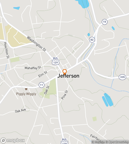 Mapa prohlídky s honbou za pokladem pro Jefferson Jamboree Treasure Hunt