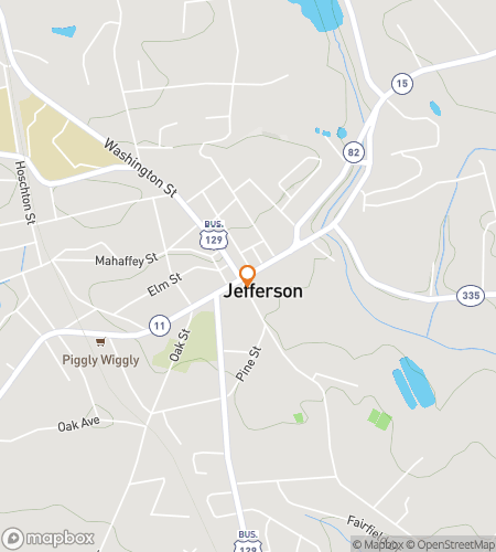 Map of scavenger hunt walking tour for Jefferson Jamboree Treasure Hunt