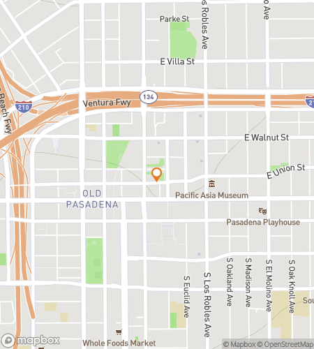 Map of scavenger hunt walking tour for Pasadena In Full Bloom