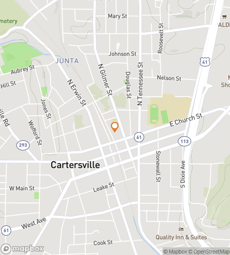 Hartă tur de mers pe jos cu vânătoare de comori pentru Aventura Cartersville Caper