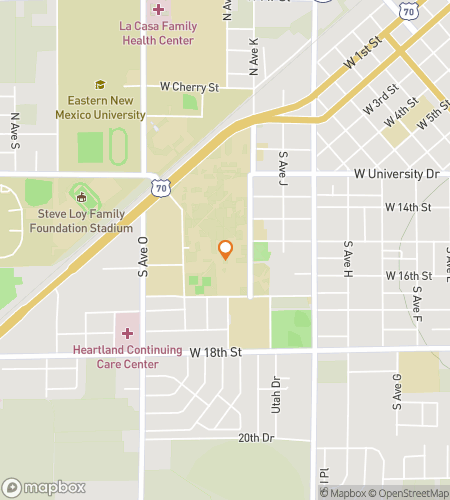 Map of scavenger hunt walking tour for Desert Horizons: The Eastern New Mexico Hunt