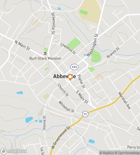 Map of scavenger hunt walking tour for Abbeville Hunt