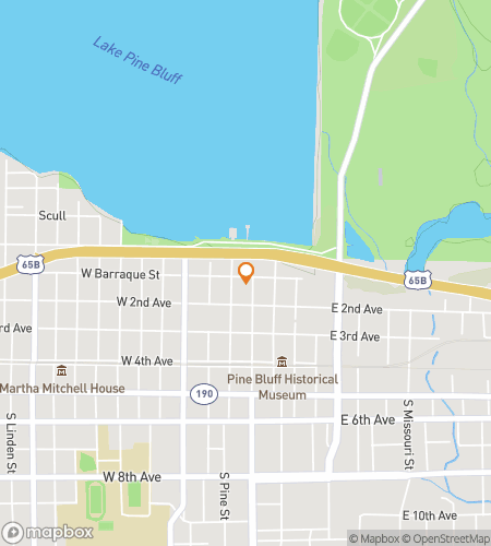 Map of scavenger hunt walking tour for Pine Bluff Puzzling Pursuit