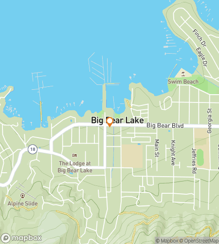 Map of scavenger hunt walking tour for Bear With Us! The Alpine Big Bear Lake Hunt