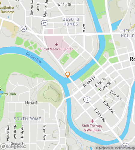 Map of scavenger hunt walking tour for Rome Georgia Scavenger Hunt