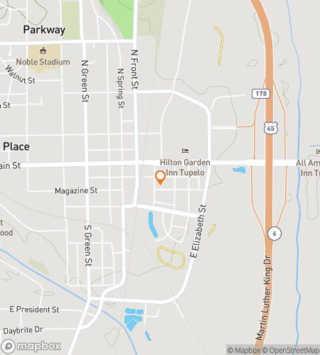 Map of scavenger hunt walking tour for Shake, Rattle & Stroll: Downtown Tupelo Unplugged