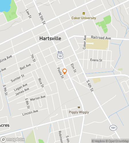 Map of scavenger hunt walking tour for Hartsville Hysteria: Downtown Scavenger Dash