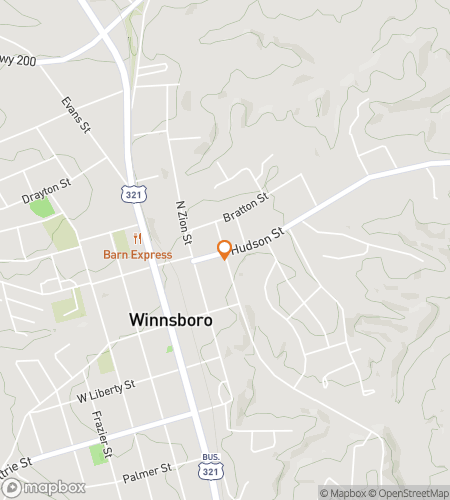 Map of scavenger hunt walking tour for Winnsboro Whimsical Wander
