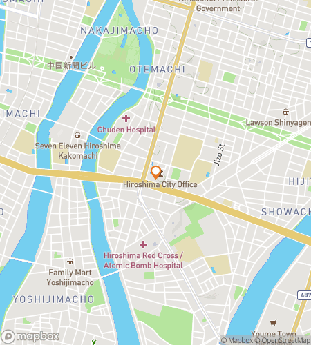 Map of scavenger hunt walking tour for From Ashes to Blossoms: The Hiroshima Quest