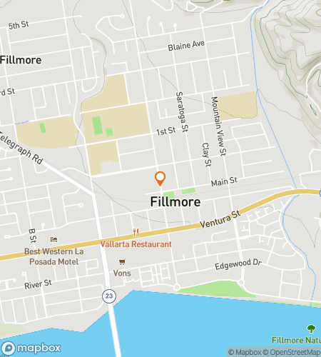 Mapa pěší prohlídky s scavenger hunt pro Fillmore's Fantastic Downtown Frenzy