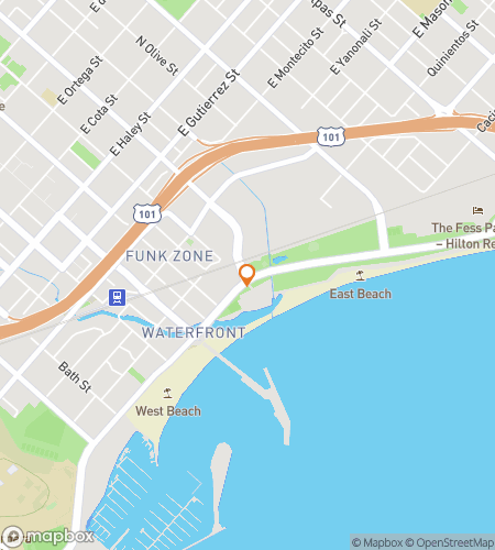 Map of scavenger hunt walking tour for Funk Zone Scavenger Hunt In Santa Barbara