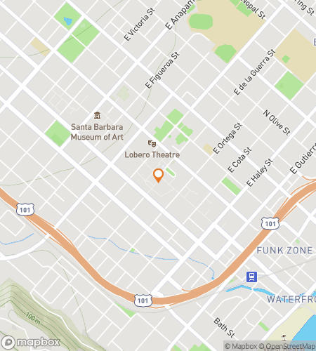 Map of scavenger hunt walking tour for Santa Barbara Coastal Conquests