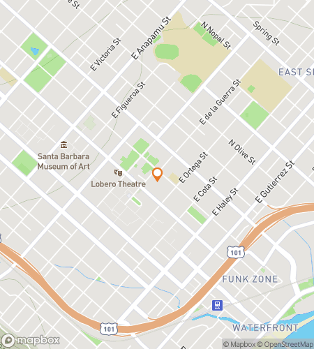 Map of scavenger hunt walking tour for Santa Barbara: Shadows & Spirits Hunt