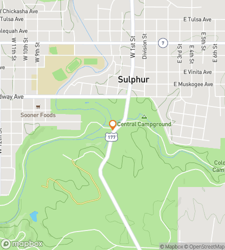 Map of scavenger hunt walking tour for  Sulphur scavenger hunt