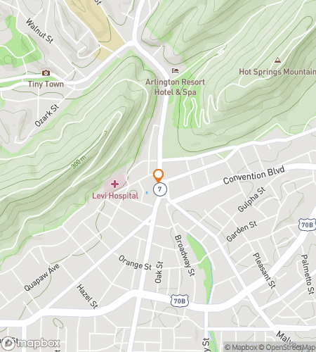 Karte der Schnitzeljagd-Walkingtour f&uuml;r die Hot Springs Arkansas Bar Hunt