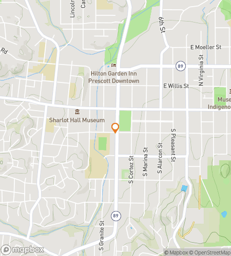 Map of scavenger hunt walking tour for Prescott Arizona Bar Hunt