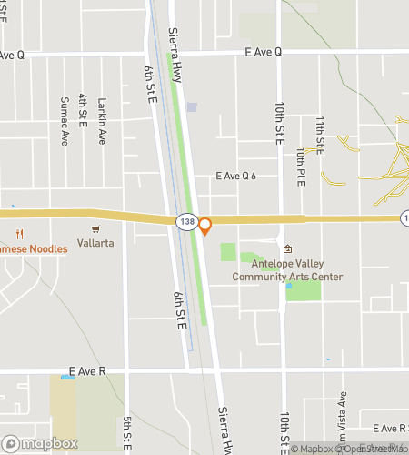 Map of scavenger hunt walking tour for Palmdale Momentum&colon; Stories&comma; Stages&comma; Sunlit Squares