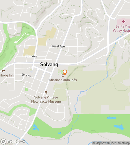 Map of scavenger hunt walking tour for Solvangs Sassy Scavenger Hunt