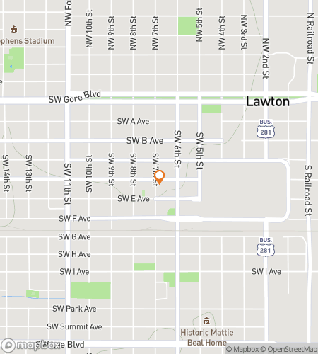 Map of scavenger hunt walking tour for Lawton Scavenger Hunt