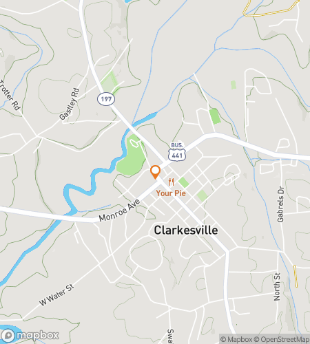 Map of scavenger hunt walking tour for Clarkesville‘s Hidden Charm Quest