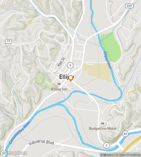 Map of scavenger hunt walking tour for Ellijay You Didn’t! The Apple-Crisp Ellijay Hunt