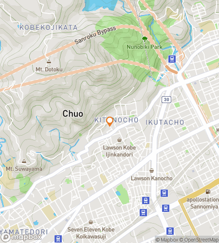 Map of scavenger hunt walking tour for Portside Puzzles of Kobe