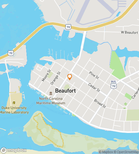 Map of scavenger hunt walking tour for Beaufort’s Coastal Chase