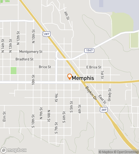 Hartă a turului de vânătoare de comori pentru Memphis Meander: Texan Treasure Hunt