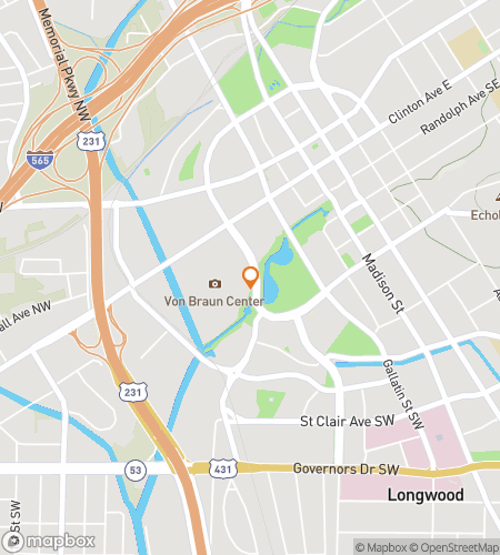 Map of scavenger hunt walking tour for Hunting for History in Huntsville!