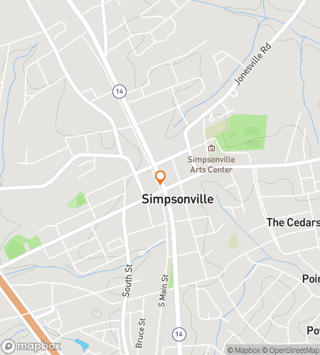 Map of scavenger hunt walking tour for Simpsonville‘s Sensational Scavenger Search