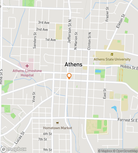 Map of scavenger hunt walking tour for Athens Antics: Downtown Dash