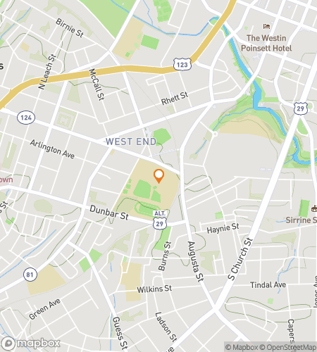 Map of scavenger hunt walking tour for Haynie-Sirrine Hysterical Hunt