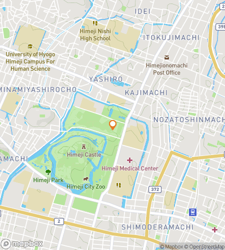 Map of scavenger hunt walking tour for Himeji Hide-and-Seek on Otemae