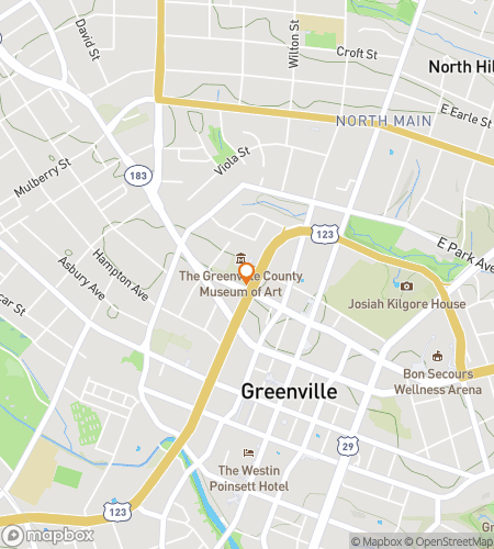 Map of scavenger hunt walking tour for Greenville&colon; Statues&comma; Stories&comma; and Showstoppers