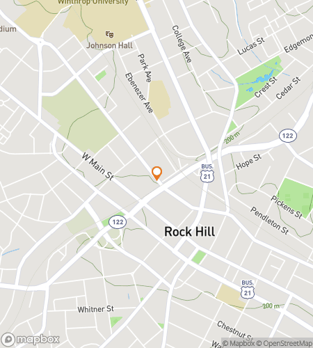 Map of scavenger hunt walking tour for Rock Hill scavenger hunt