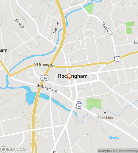 Map of scavenger hunt walking tour for Rockin‘ Rockingham Riddles & Riches