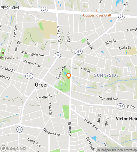 Map of scavenger hunt walking tour for Greer's Great Downtown Treasure Hunt