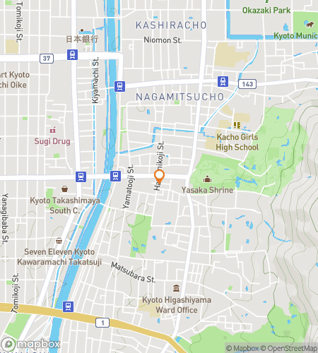 Map of scavenger hunt walking tour for  Kyoto Scavenger Hunt