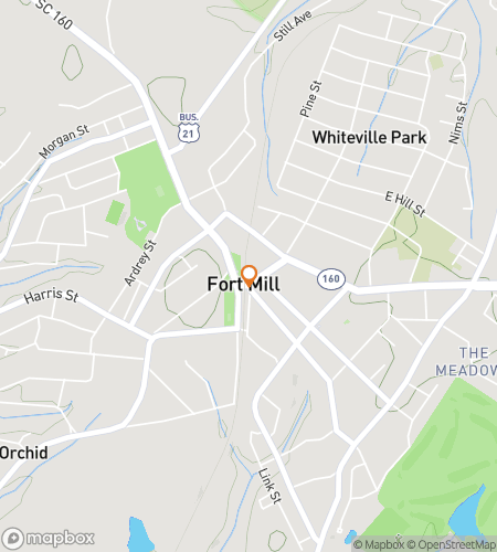 Map of scavenger hunt walking tour for Fort Mill Frenzy Adventure