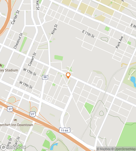 Hartă a turului de mers pe jos cu vânătoare de comori pentru Vânătoarea de Comori din Chattanooga