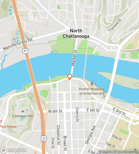 Térkép a Chattanooga Riverfront Scavenger Hunt Séta Túrájához