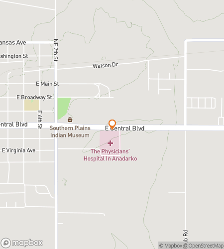 Map of scavenger hunt walking tour for Anadarko Antics Adventure