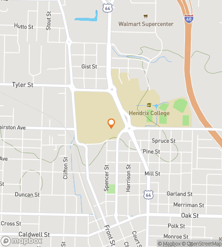 Kaart van speurtocht wandeltocht voor Hendrix College Hunt