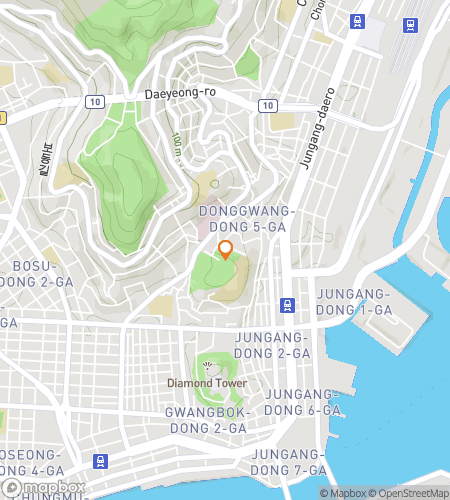 Map of scavenger hunt walking tour for Downtown Busan Hunt