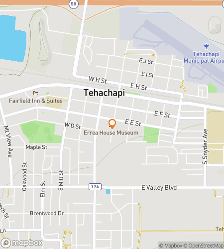 Map of scavenger hunt walking tour for Tehachapi's Downtown Delight Hunt